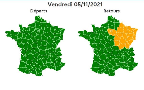 Les prévisions de Bison Futé le 05 novembre.