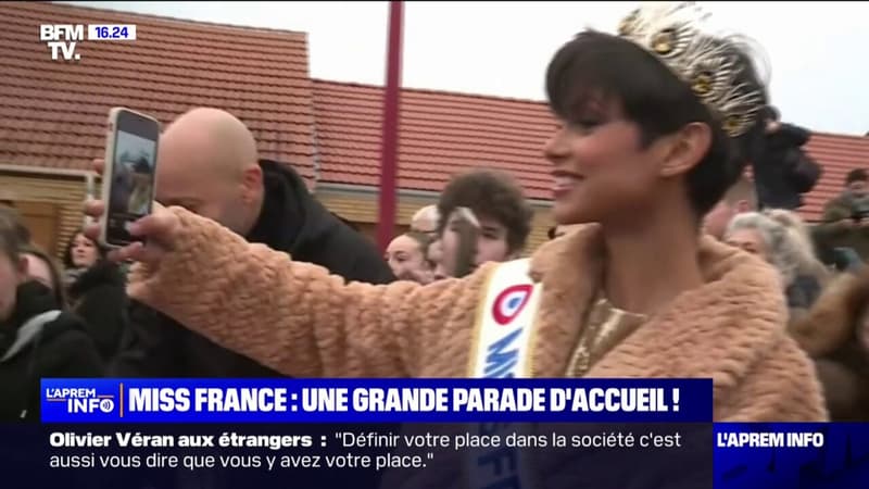 Nord: Miss France 2024 parade dans son village natal, Quaëdypre, dans le Nord
