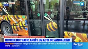 Compagnie des transports strasbourgeois: reprise du trafic après un acte de vandalisme