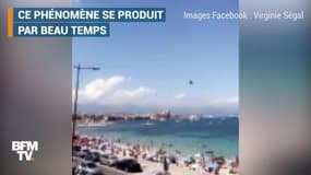 Un tourbillon de sable a semé la pagaille sur une plage d'Antibes