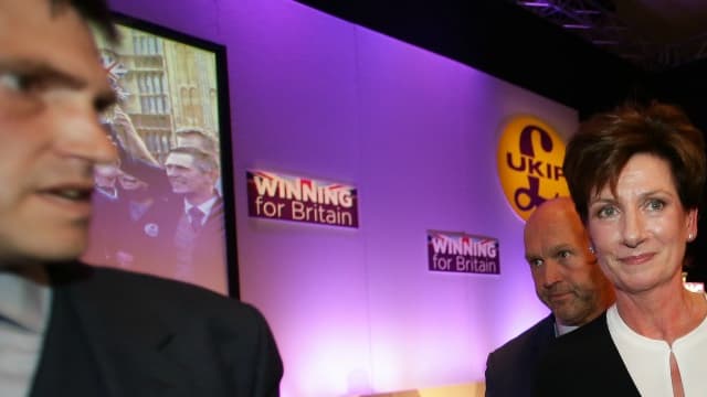 Diane James après son intronisation comme présidente de l'UKIP. 