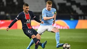 Marco Verratti face à Kevin De Bruyne