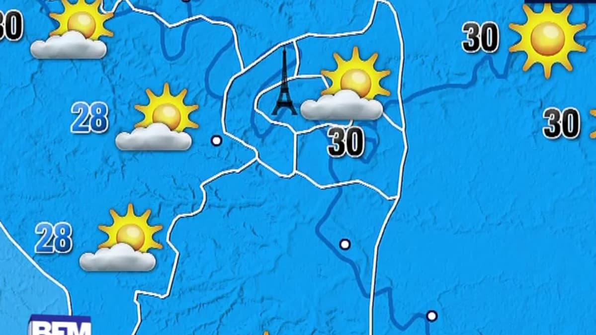 Les températures samedi après-midi Les températures samedi après-midi