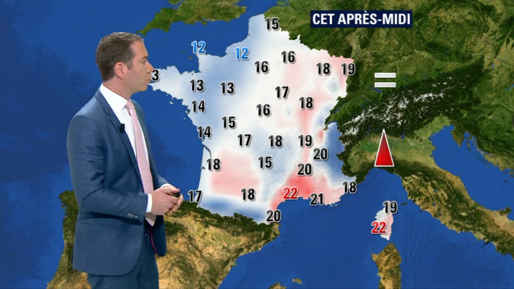 Les températures mercredi après-midi. Les températures mercredi après-midi.