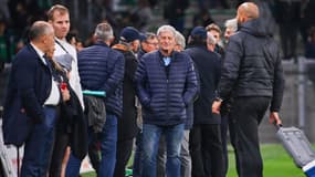 Jean-Michel Larqué, le 30 octobre 2023, au stade Geoffroy-Guichard