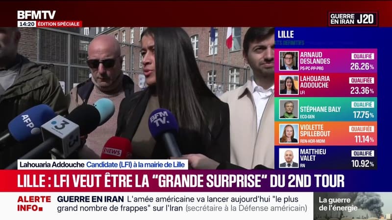 Municipales à Lille: "Nous avons été la grande surprise le 15 mars et nous le serons encore le 22 mars", affirme la candidate LFI Lahouaria Addouche