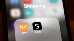 Sur cette photo d'illustration, les applications des entreprises chinoises Shein et Temu sont affichées sur un smartphone le 4 février 2025 à San Anselmo, en Californie.