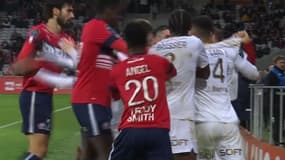 Début de bagarre entre Lille et Brest