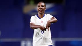 La milieu de terrain de l'équipe de France Grace Geyoro lors du dernier match de préparation des Bleues avant l'Euro, 27 juin 2025