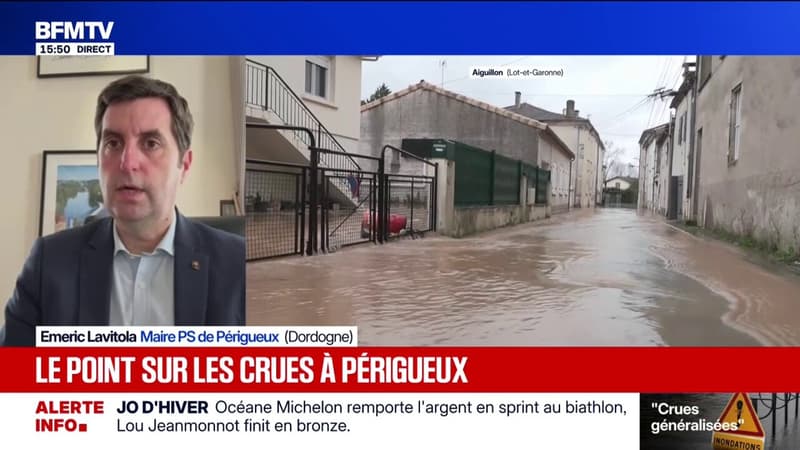 Crues en Gironde: "On fait attention à tout le monde", assure Emeric Lavitola, maire PS de Périgueux