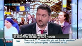 Laurent Brun (CGT-cheminots) sur RMC: "Nous ne discutons qu'avec le Premier ministre"