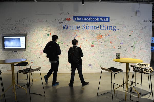 Le "Facebook wall" , au campus de Menlo Park