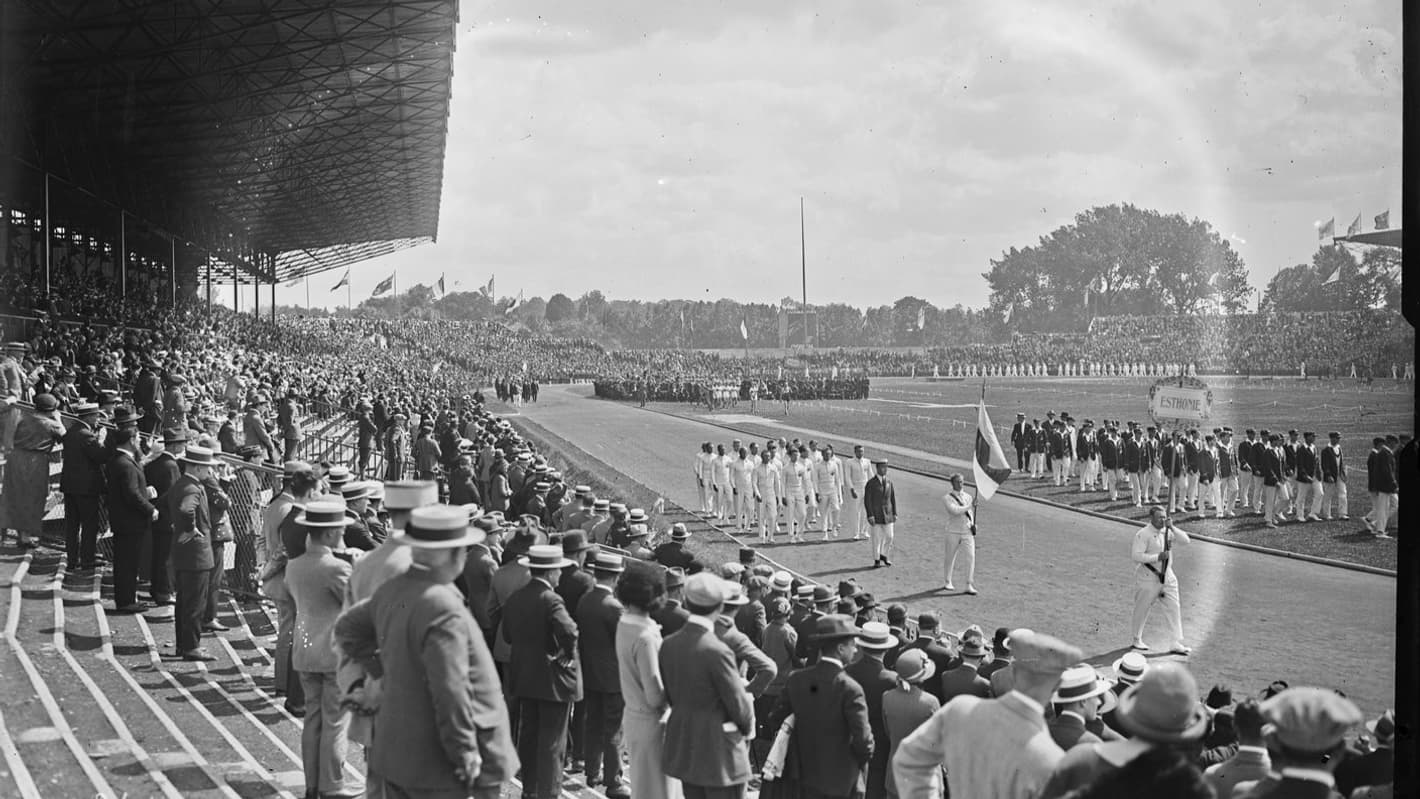 La cérémonie d'ouverture des Jeux olympiques de 1924, à Colombes.