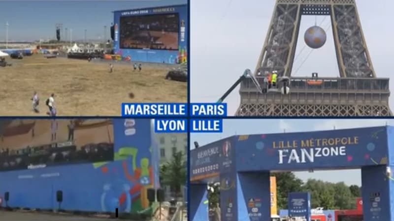 Différentes fan zones pour l'Euro 2016.