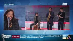 Djena Tsimba a testé pour vous la playlist du 31 décembre: un groupe de musique de métro joue en direct sur le plateau de Bourdin Direct !