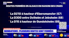 Inondations en Alsace: plusieurs routes sont fermées