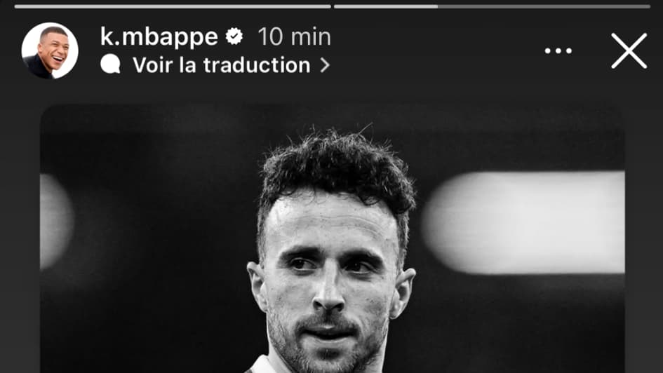 Le message de Kylian Mbappé après la mort de Diogo Jota, le 3 juillet 2025 Le message de Kylian Mbappé après la mort de Diogo Jota, le 3 juillet 2025