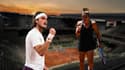 Stefanos Tsitsipas et Maria Sakkari à Roland-Garros 2021  (montage)