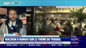 Emmanuel Macron à Rungis sur le thème du travail