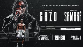 L'affiche du concert de Gazo lors d'une soirée exceptionnelle le 18 avril avec le combat de Bakary Samaké