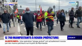 Retraites: 12.700 manifestants à Rouen d'après la préfecture
