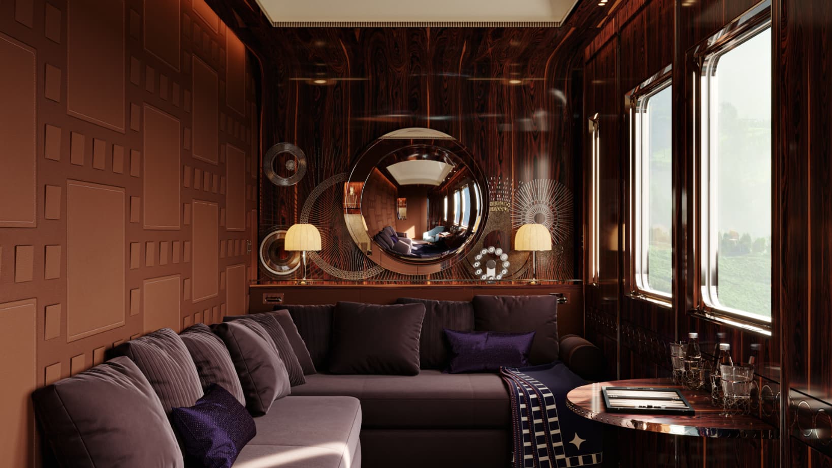 Intérieur d'une voiture de l'Orient Express du groupe Accor Intérieur d'une voiture de l'Orient Express du groupe Accor