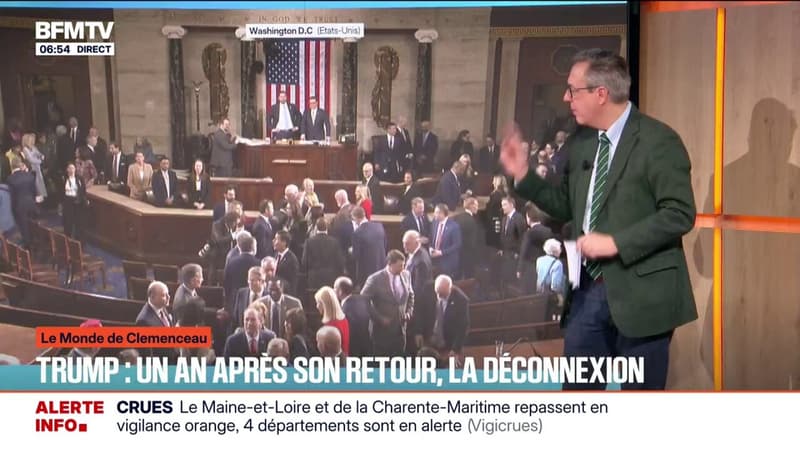 LE MONDE DE CLEMENCEAU - Un an après son retour au pouvoir, la popularité de Donald Trump s'effondre