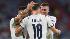 Barella après son but avec l'Italie en quart de l'Euro