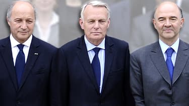 Laurent Fabius, Jean-Marc Ayrault et Pierre Moscovici seront confrontés à une croissance plus faible qu'ils ne l'avaient annoncé.