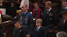 Les princes William et George lors de la procession royale à Westminster pour le 19 septembre 2022