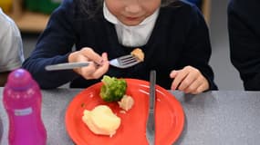 Photo d'illustration d'un enfant mangeant dans une cantine