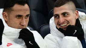 Keylor Navas et Marco Verratti, au Parc des Princes le 11 décembre 2019