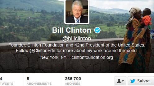 Bill Clinton poste ses premiers tweets.