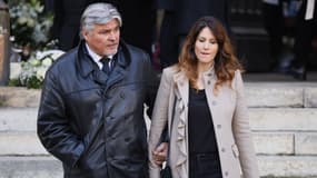 David et Vanessa Douillet aux obsèques de Jean-Pierre Pernaut à  Paris, le 9 mars, 2022.
