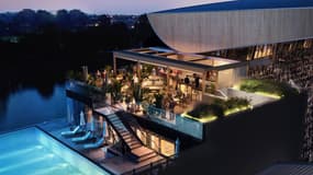 La loge de luxe avec piscine et vue sur la Tamise dans la nouvelle tribune de Craven Cottage, stade de Fulham