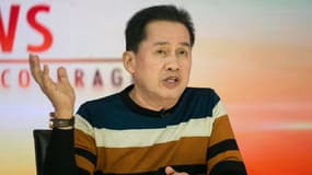 Apollo Quiboloy, leader spirituel du Royaume de Jésus-Christ, un groupe religieux non catholique et conseiller spirituel de Rodrigo Duterte, alors président élu des Philippines, s'exprime lors d'une conférence de presse à Davao City, le 23 mai 2016.