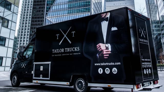 Tailor Trucks circule en Ile-de France depuis fin janvier pour aller à la rencontre des cadres qui veulent s'acheter des vêtements sur mesure.