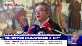 Jean-Luc Mélenchon sur le discours d'Emmanuel Macron: "Travailler plus, c'est le prototype de la mauvaise idée (...) il faut faire l'inverse"