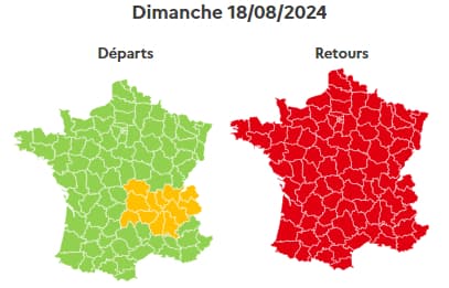 La journée de dimanche est classée rouge dans le sens des retours.