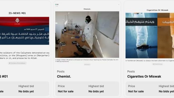 Capture du NFT IS NEWS #01, par le Wall Street Journal, attribué à l'Etat Islamique 