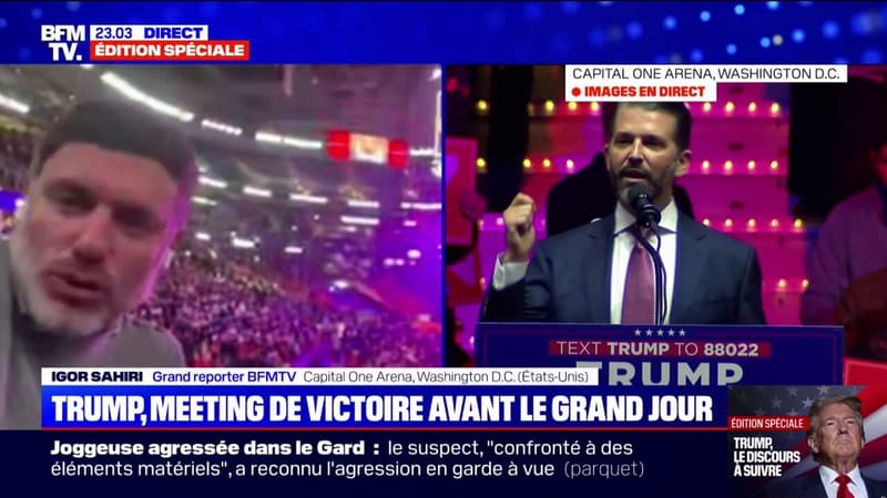 Après huit heures d'attente, notre reporter a réussi à rentrer dans la Capital One Arena pour assister au dernier meeting de Donald Trump