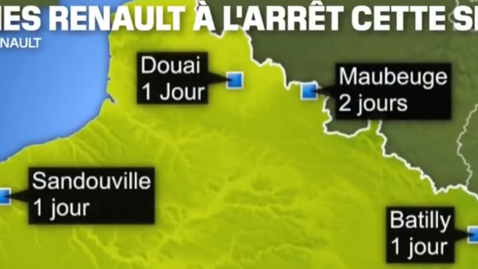 Les usines Renault à l'arrêt la semaine du 1er novembre 2021