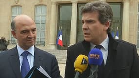 Pierre Moscovici et Arnaud Montebourg ont fustigé la retraite chapeau de 21 milliosn d'euros accordée à Philippe Varin.