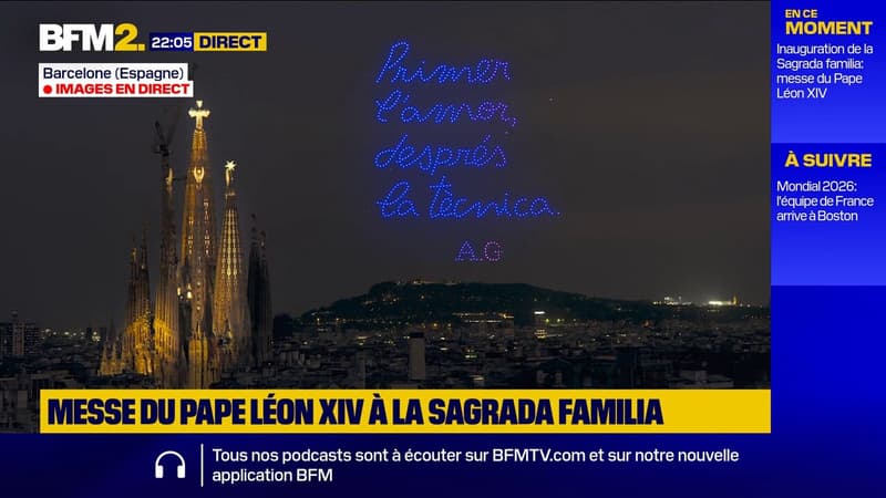 Le Pape Léon XIV assiste à la cérémonie inaugurale de la tour de Jésus-Christ de la Sagrada Familia