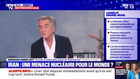 Conflit Iran-Israël: "Tous les hommes et femmes libres du monde devraient dire merci à Israël", réagit Bernard-Henri Lévy, écrivain et philosophe, auteur de "Nuit blanche" (éditions Grasset)