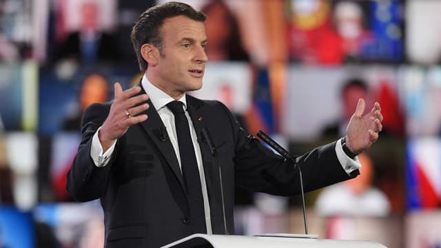 Emmanuel Macron lors de la Conférence sur le futur de l'Europe à Strasbourg, le 9 mai 2021
