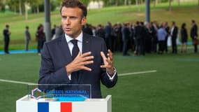 Emmanuel Macron à Marcoussis le 8 septembre 2022