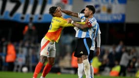 La chaude altercation entre Nicolas Otamendi et Richard Rios lors du match Argentine-Colombie (1-1, qualifs Coupe du monde 2026), le 10 juin 2025