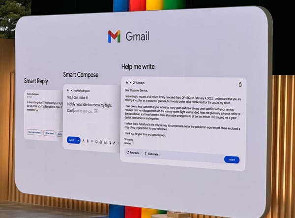 Gmail中的AI演變為提出的答案，建議寫入索賠的電子郵件。