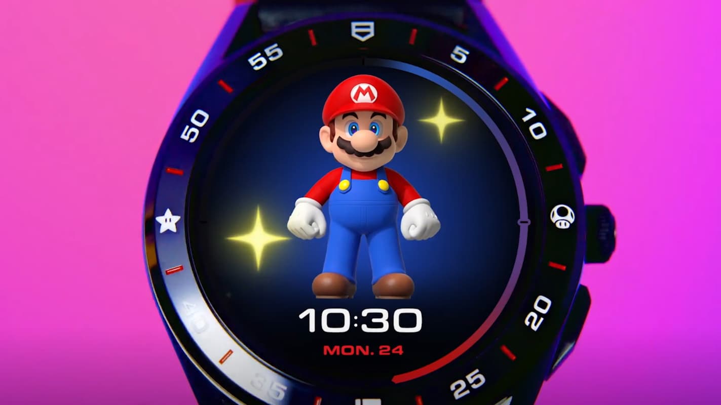 Mario apparaît sur l'écran OLED de la montre.